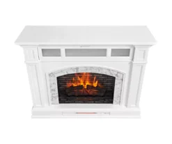 62" White Marble Grand Electric Fireplace Console -Chic Furniture Store 810617766 A0 4