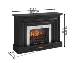 53.5" Black Petite Grand Electric Fireplace Console -Chic Furniture Store 810617767 A6