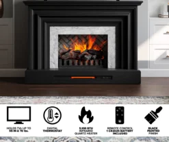 53.5" Black Petite Grand Electric Fireplace Console -Chic Furniture Store 810617767 M7