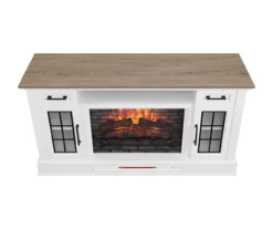 60" White 2-Door Electric Fireplace Console -Chic Furniture Store 810618088 A0 4