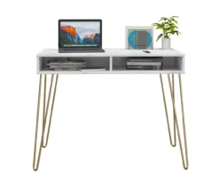 Novogratz Athena Faux Marble 2-Cubby Computer Desk -Chic Furniture Store 810618403 3