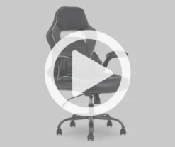 White & Black Faux Leather Gaming Chair -Chic Furniture Store 810618952