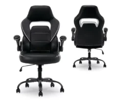 White & Black Faux Leather Gaming Chair -Chic Furniture Store 810618952 A0 10
