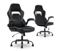 White & Black Faux Leather Gaming Chair -Chic Furniture Store 810618952 A0 8