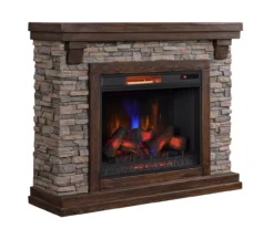 50" Madison Pine & Faux Stone Electric Fireplace -Chic Furniture Store 810620258 A0 2