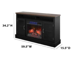59.5" Black CoolGlow Electric Fireplace & Fan Console 20 59.5" Black CoolGlow Electric Fireplace & Fan Console -Chic Furniture Store 810620259 A6