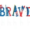 "Brave" Patriotic Icons 5-Piece Yard Stake Set -Chic Furniture Store 810649693 A0 1