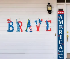 "Brave" Patriotic Icons 5-Piece Yard Stake Set -Chic Furniture Store 810649693 A0 3