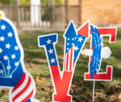 "Brave" Patriotic Icons 5-Piece Yard Stake Set -Chic Furniture Store 810649693 A0 5