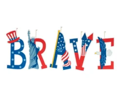 "Brave" Patriotic Icons 5-Piece Yard Stake Set -Chic Furniture Store 810649693 A0 7