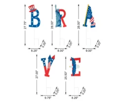 "Brave" Patriotic Icons 5-Piece Yard Stake Set -Chic Furniture Store 810649693 A0 9