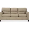 Tishen Pebble Sand Faux Leather Sofa