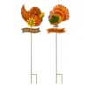 "Welcome" Turkey & "Give Thanks" Cornucopia 2-Piece Yard Stake Set
