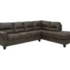 Signature Design By Ashley Navi Smoke Faux Leather Sectional With Right-Facing Chaise -Chic Furniture Store combo760011