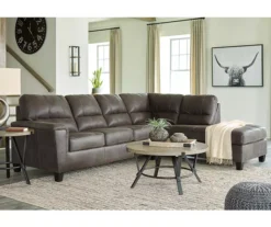 Signature Design By Ashley Navi Smoke Faux Leather Sectional With Right-Facing Chaise 9 Signature Design By Ashley Navi Smoke Faux Leather Sectional With Right-Facing Chaise -Chic Furniture Store combo760011 3