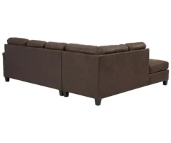 Signature Design By Ashley Navi Chestnut Faux Leather Sleeper Sectional With Left-Facing Chaise -Chic Furniture Store combo760016 3