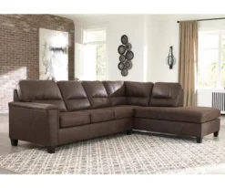 Signature Design By Ashley Navi Chestnut Faux Leather Sleeper Sectional With Right-Facing Chaise 9 Signature Design By Ashley Navi Chestnut Faux Leather Sleeper Sectional With Right-Facing Chaise -Chic Furniture Store combo760017 2