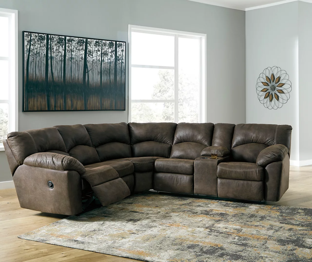 Signature Design By Ashley Tambo Canyon Faux Leather Reclining Sectional 4 Signature Design By Ashley Tambo Canyon Faux Leather Reclining Sectional - Image 2