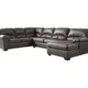 Signature Design By Ashley Aberton Gray Faux Leather 3-Piece Sectional With Right-Facing Chaise -Chic Furniture Store combo860013