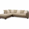Signature Design By Ashley Keskin Corduroy Faux Leather Sectional With Left-Facing Chaise -Chic Furniture Store combo870005